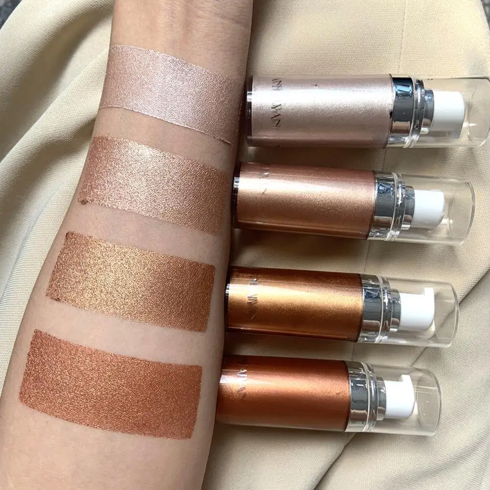 

20ml Metallic Liquid Face& Body Luminizer Shimmers Highlighter Makeup Palette Body Bronzer Liquid Makeup Highlighter Illuminator