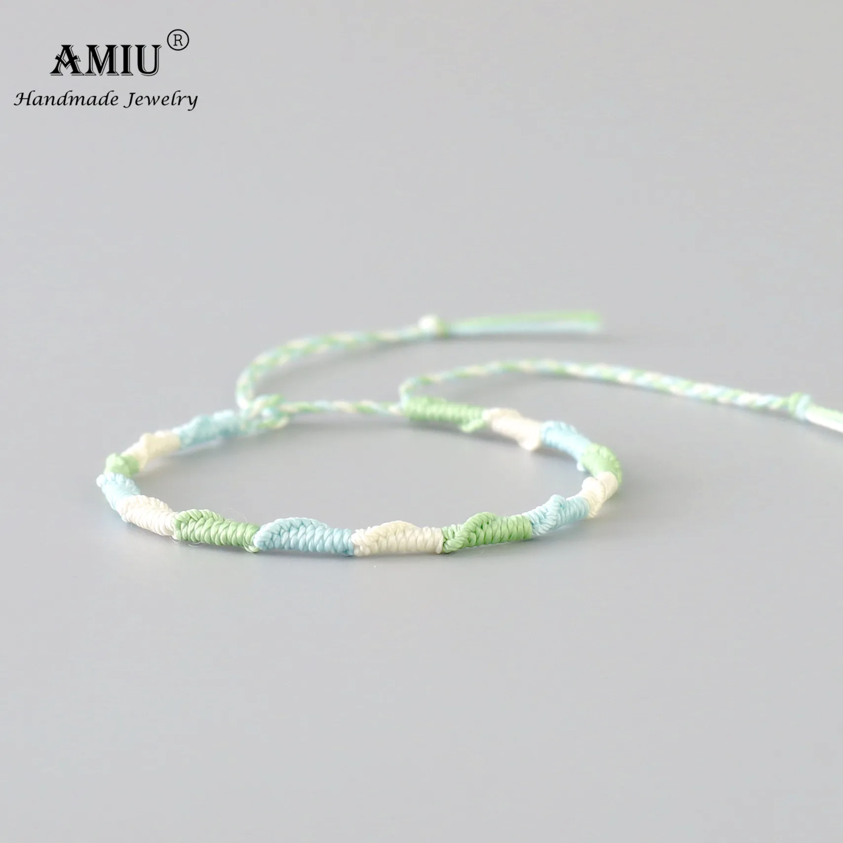 AMIU Handmade Waterproof Wax Thread Woven Wrap Bracelet Simple Rope Knot Friendship for Men and Women | Украшения и аксессуары