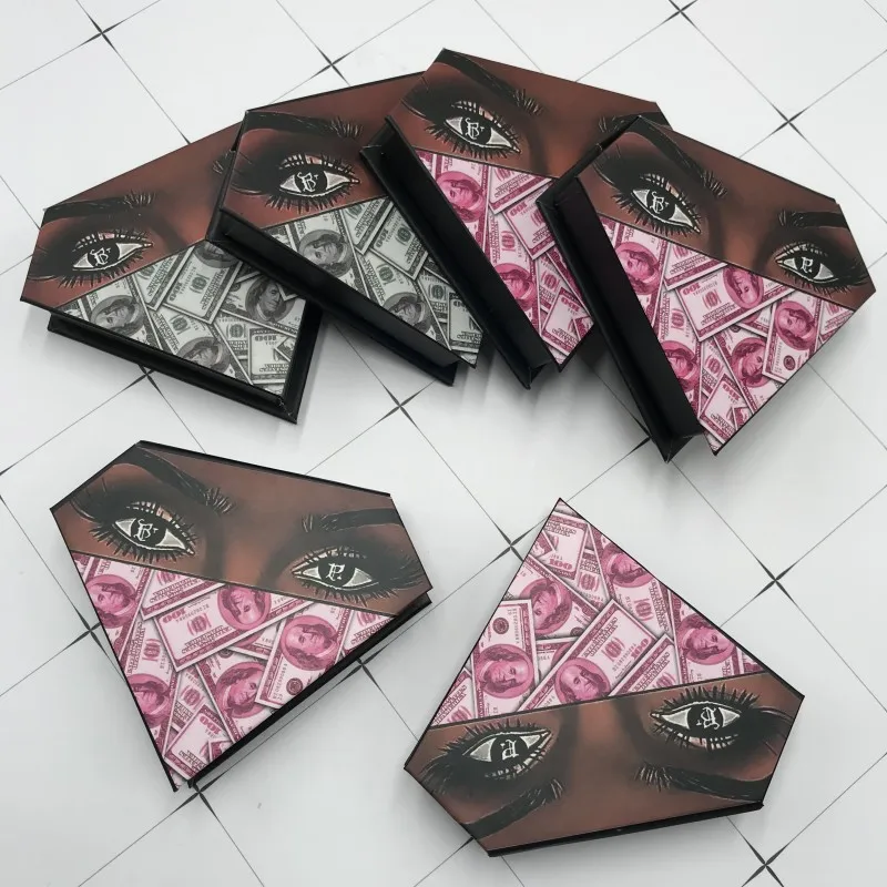 

Diamond Shape Eyelash Box 10pcs/lot 50pcs/lot without Eye Lashes Dollar Mink Eyelash Packaging