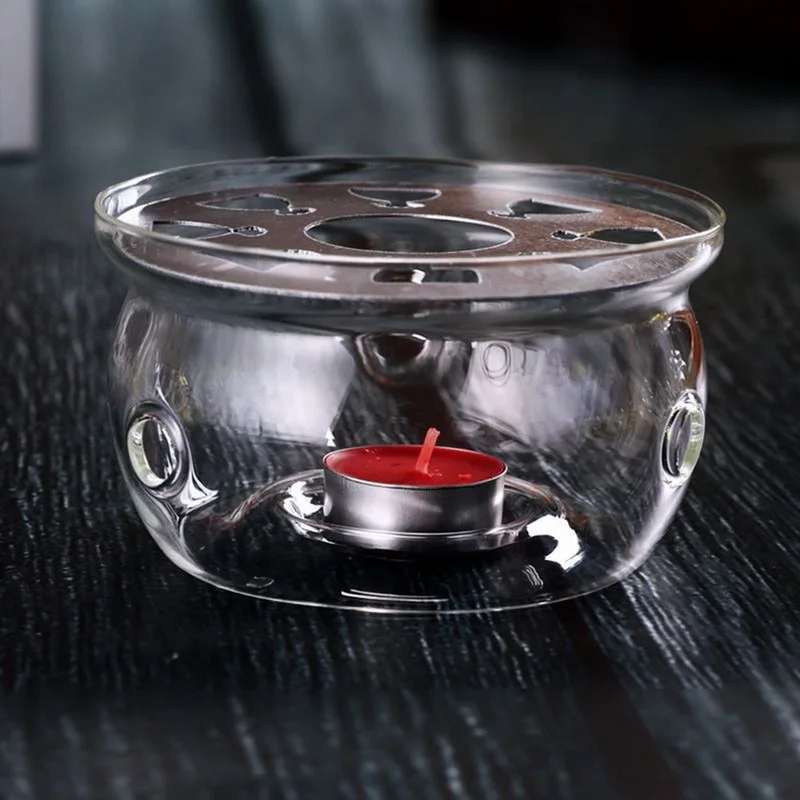 Heart Shape Heat Resistance Glass Flower Teapots Heater Coffee Maker Heating Base Heat-Resisting Tea pots Warmer Clear Hot | Дом и сад