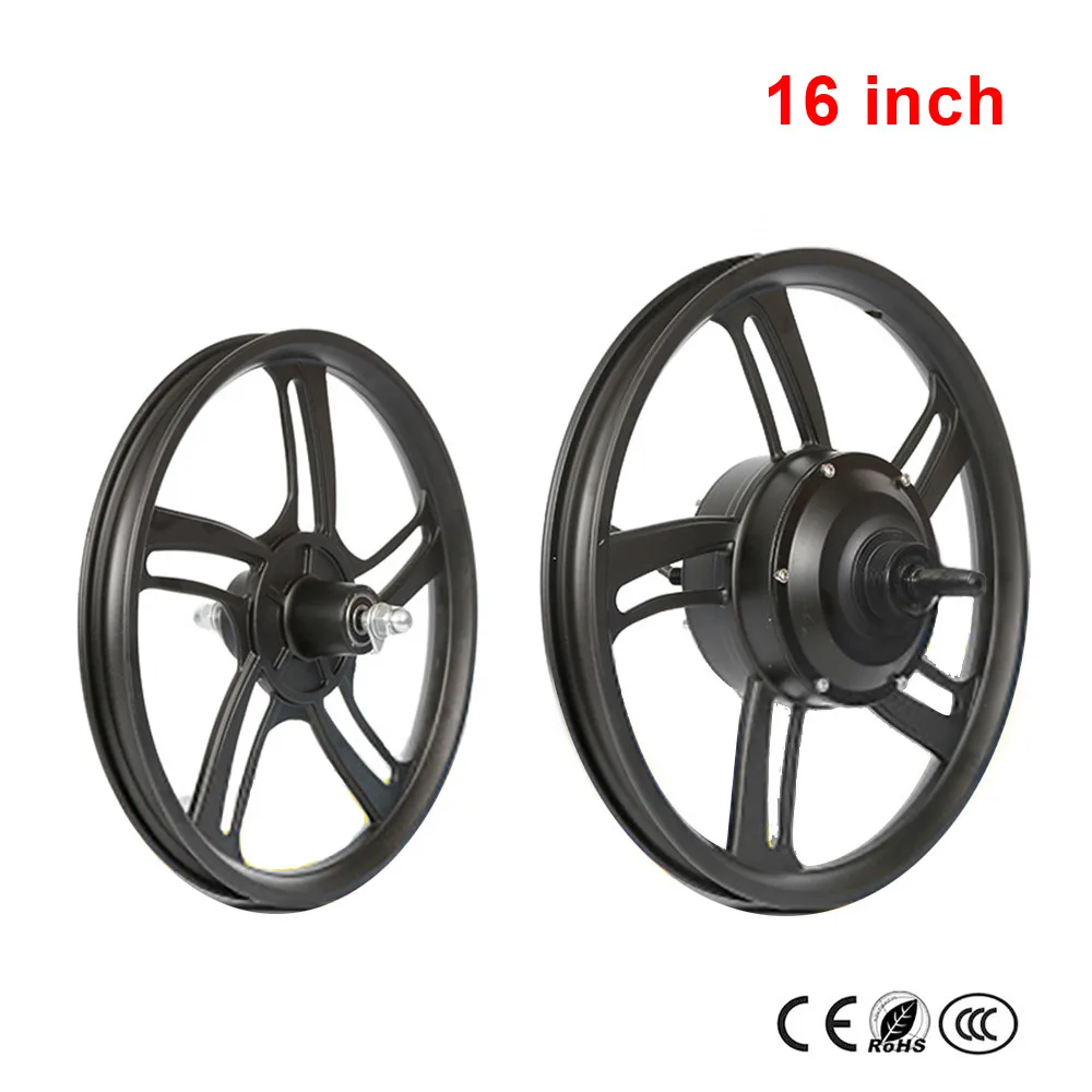 12 ''14'' 16 ''комплект передних и задних приводных колес высокоскоростной мотор 48V250W бесщеточный мотор-ступица для литиевых электровелосипедов