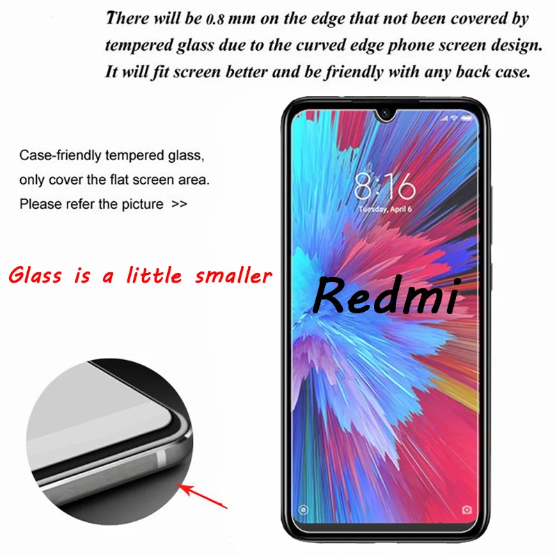 Закаленное стекло для Xiaomi Redmi Note 7 Защита экрана K20 Pro 6A 7A 6 5 защитное на