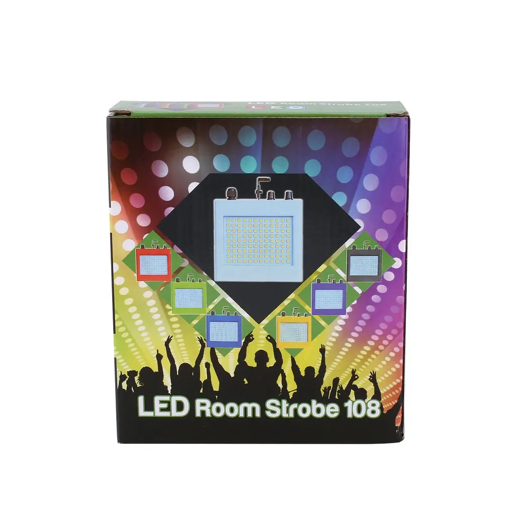 ICOCO 25W LED Stage Lights 108 Patch Strobe Mini Sound Control Lighting Special Effects Flash Lamp for Bar KTV Ballroom | Лампы и