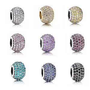 Fit Pandora Bracelets 925 Sterling Silver Open My Heart Cubic Zirconia CZ Clip Charm Fit Bracelet DIY Bracelet Factory Wholesale