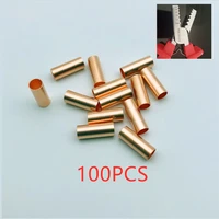 100pcs copper connecting pipe wire joint small copper tube intermediate joint direct connection pressure pipe cold pressed