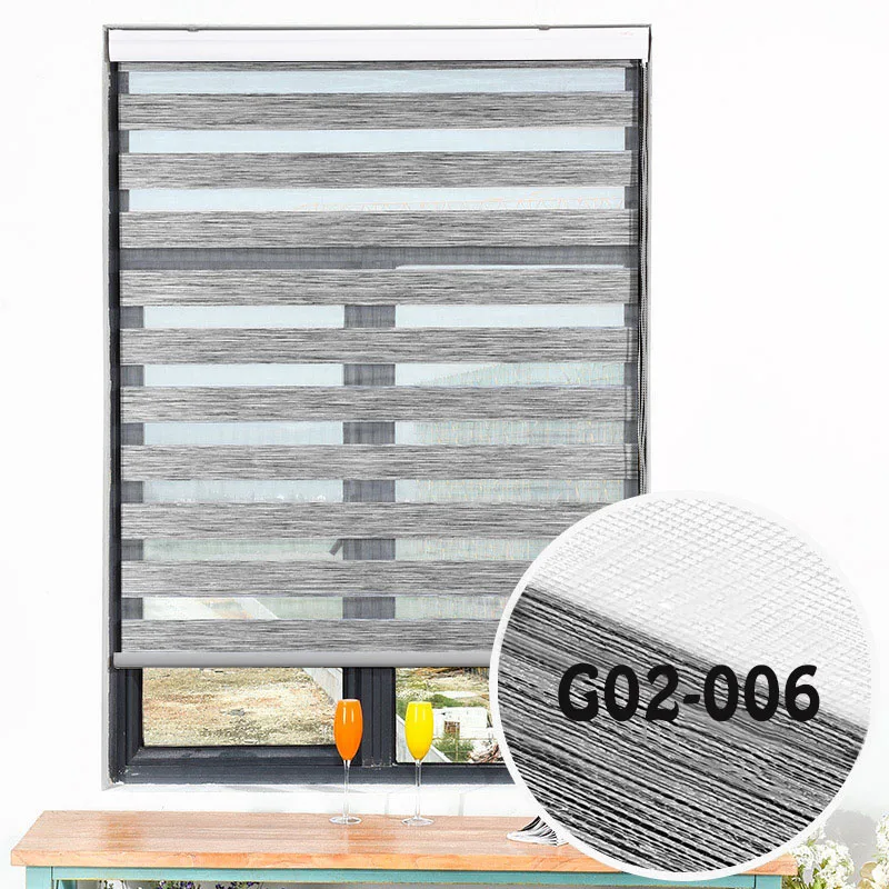 G02-006 Высококачественные жалюзи из искусственного льна с зеброй, пылезащитный белый балдахин 50%~ 90%, затемняющие жалюзи для украшения окон, гостиной - Цвет: G02-006