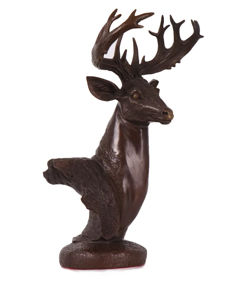 

MOZART Pure Copper Deer Ornaments Deer Head Home Decoration Crafts Furnishings Living Room Bedroom Wedding Gift Ornaments