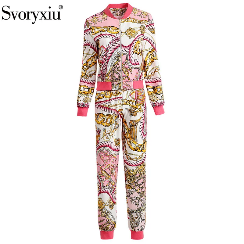 

Женский Повседневный костюм Svoryxiu, дизайнерский комплект из брюк с длинными рукавами и цепочкой + штаны с эластичной резинкой на талии, Осень...