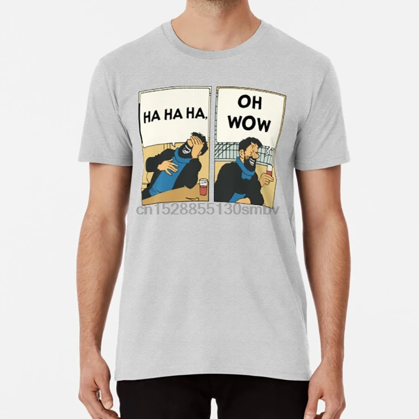 Tintin - Captain Haddock Oh Wow футболка капитан haddock oh wow meme tintin оловянный Краб с | Женская