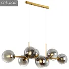 Современные 8 голов волшебные бобы подвесные светильники столовая гостиная кафе черный золотой металл домашний светодиодный E27 украсить подвесной светильник