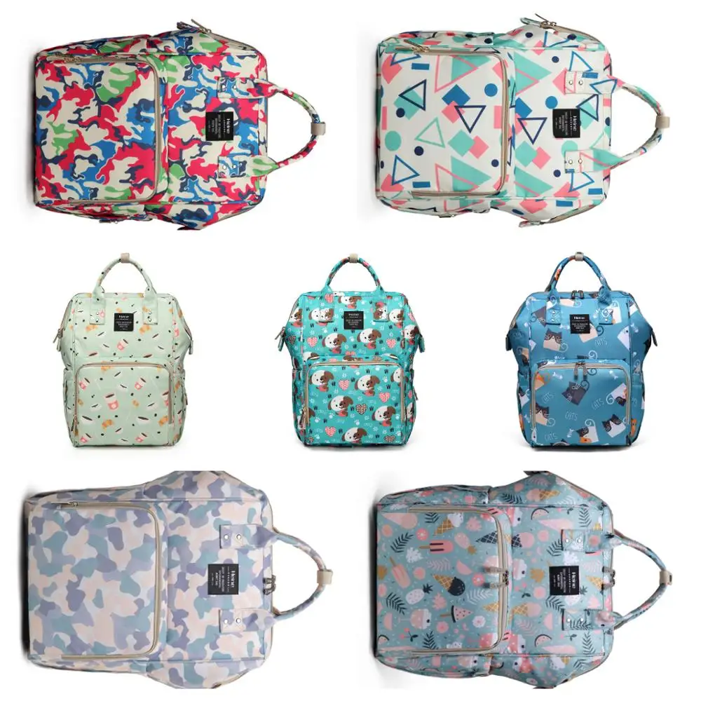 

Puppy Printed Waterproof Diaper Bag Large Capacity Mommy Bag Multi-function Nappy Bag Women Nursing Travel Baby Care Backpacks