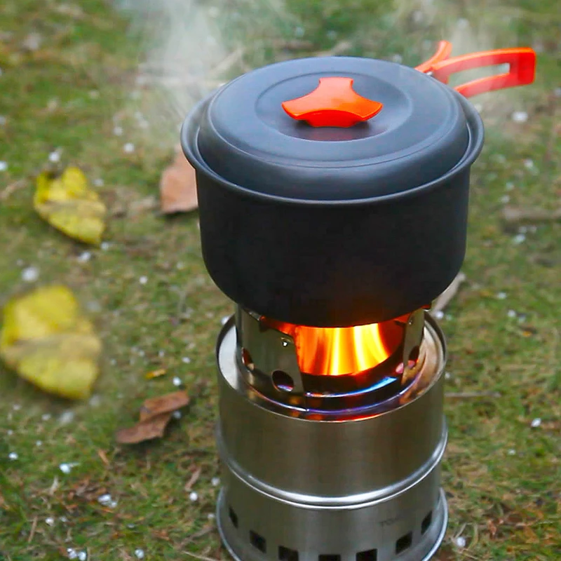 

Camping Wood Stove Folding Backpacking Alcohol Stove Portable Stainless Steel Firewood Burners for Outdoor Cooking Picnic BBQ