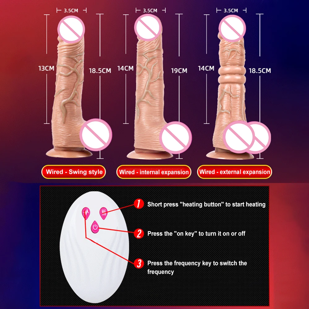 Telescopic Vibrating Thrusting Realistic Dildo Female Masturbation With Suction Cup Heating Penis Wireless Remote Dick For Women | Красота и