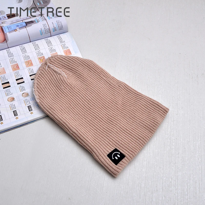 Модные облегающие шапки Женские однотонные вязаные теплые мягкие береты простые