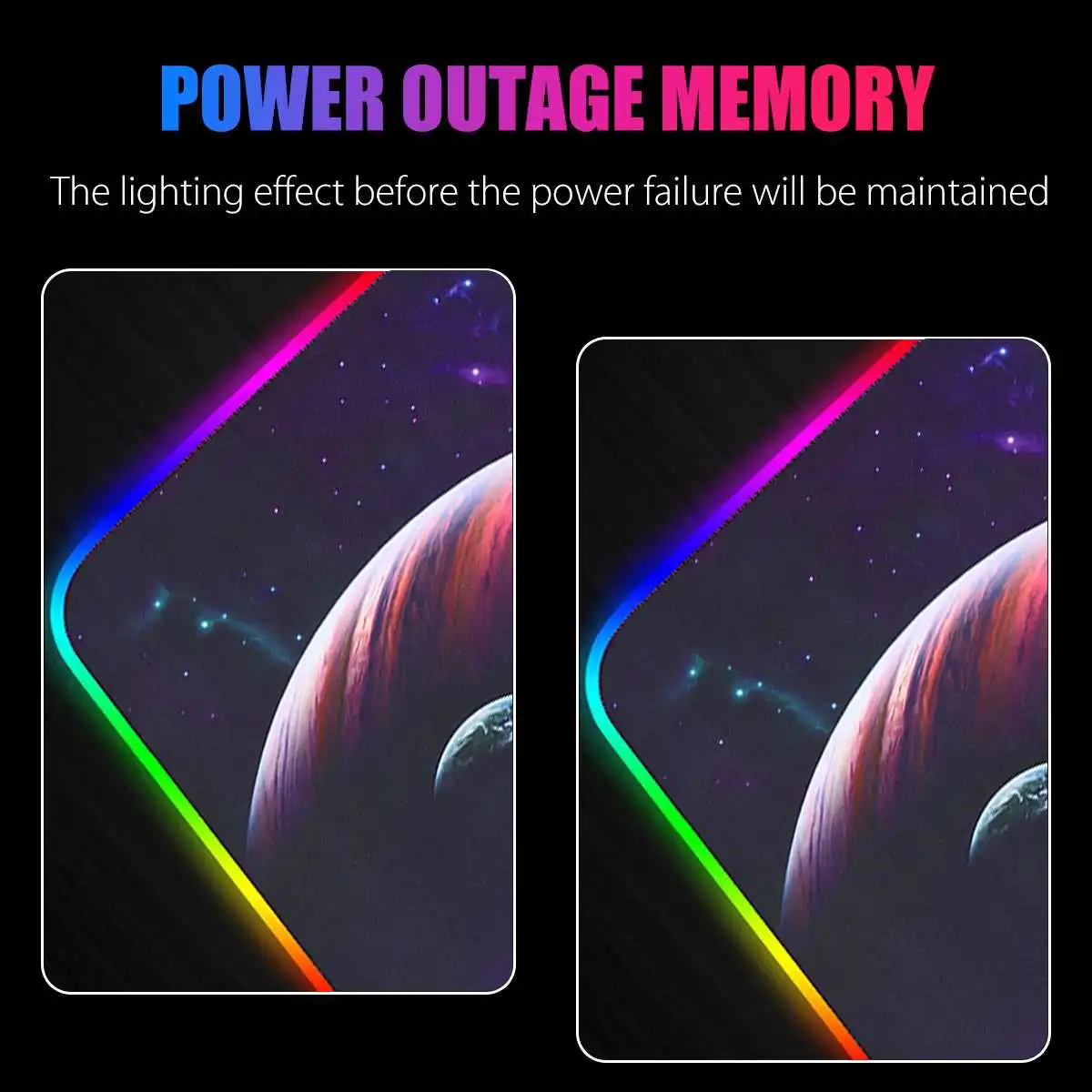 Игровой коврик для мыши RGB геймерский Большой светящийся светодиодный