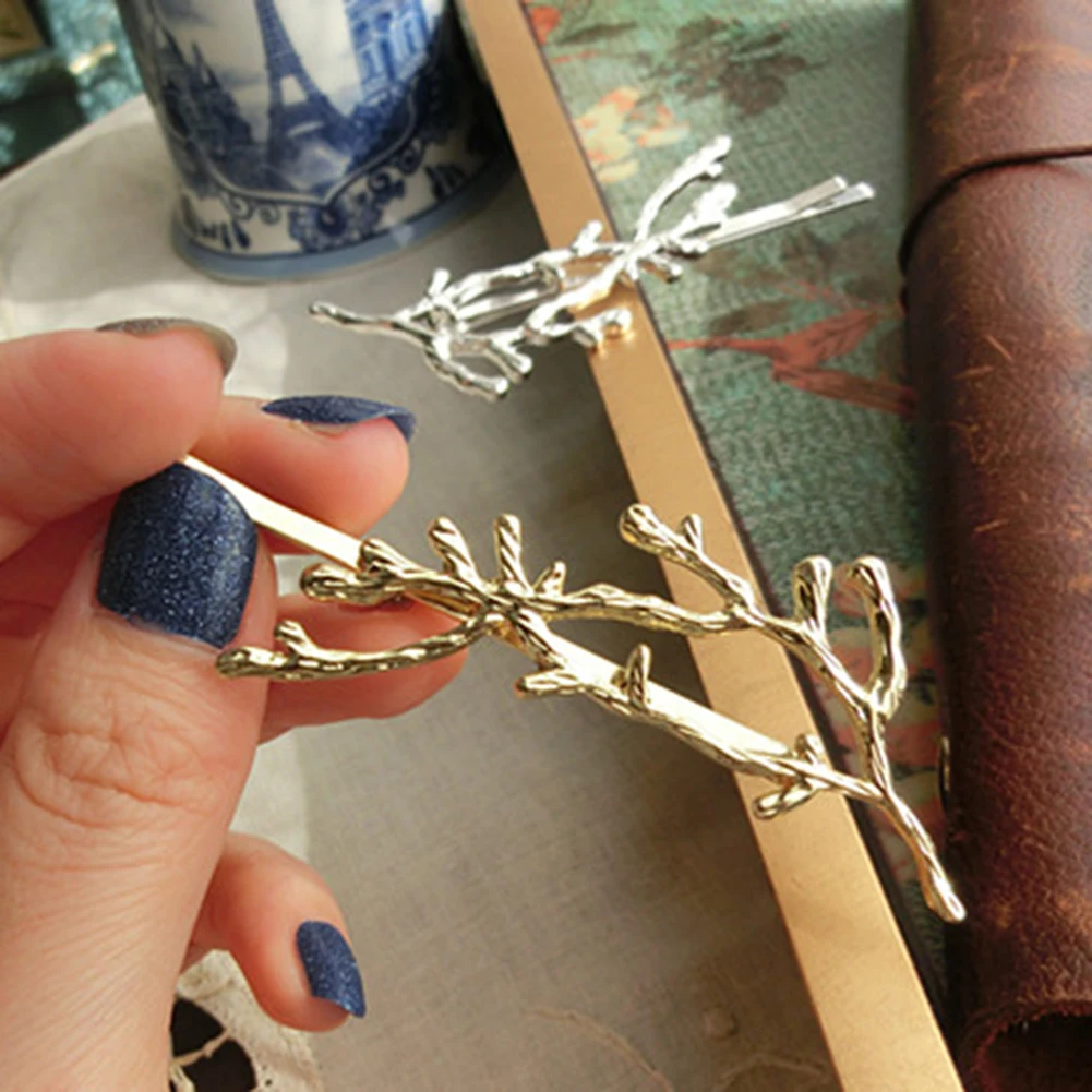 Симпатичная заколка для волос в виде ветки оленя боковая челка Женская