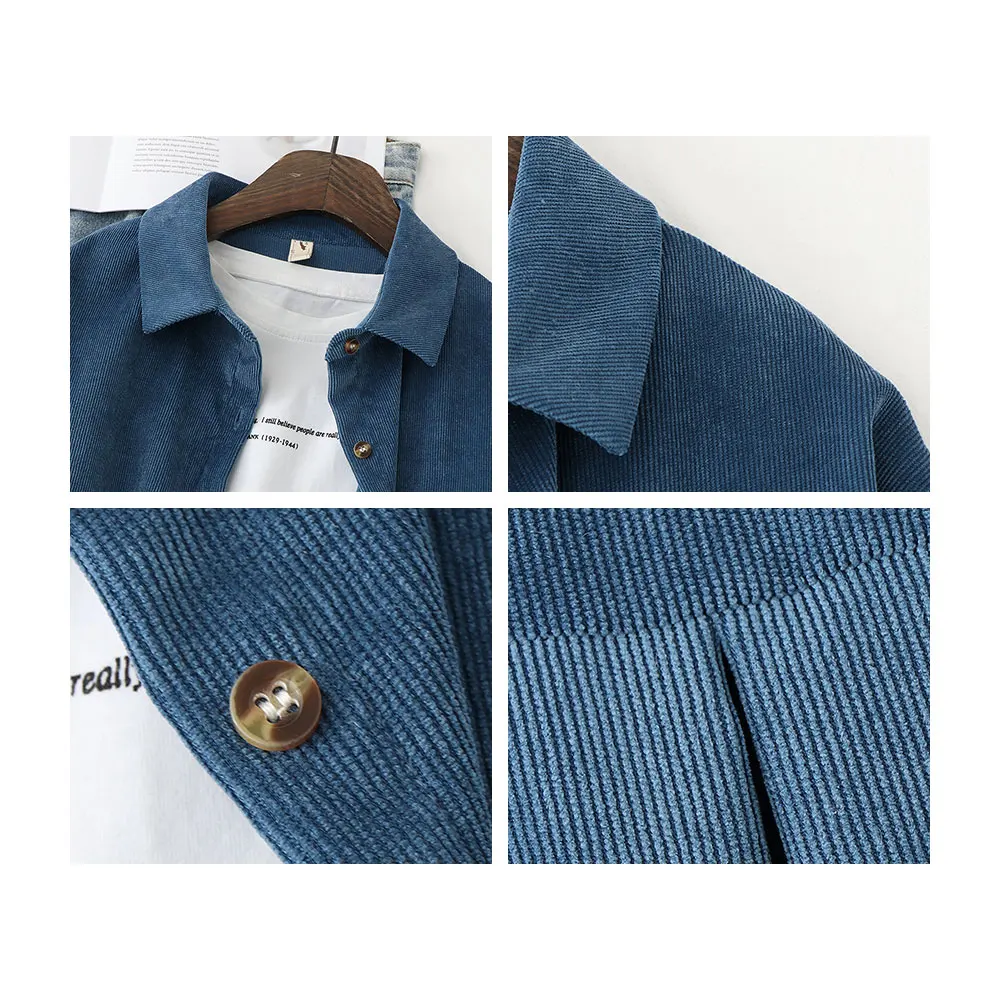 

Jocoo Jolee Korean Harajuku Corduroy Shirts Women Autumn Long Sleeve Tops And Blouses Vintage Solid Loose Boyfriend Style Shirt