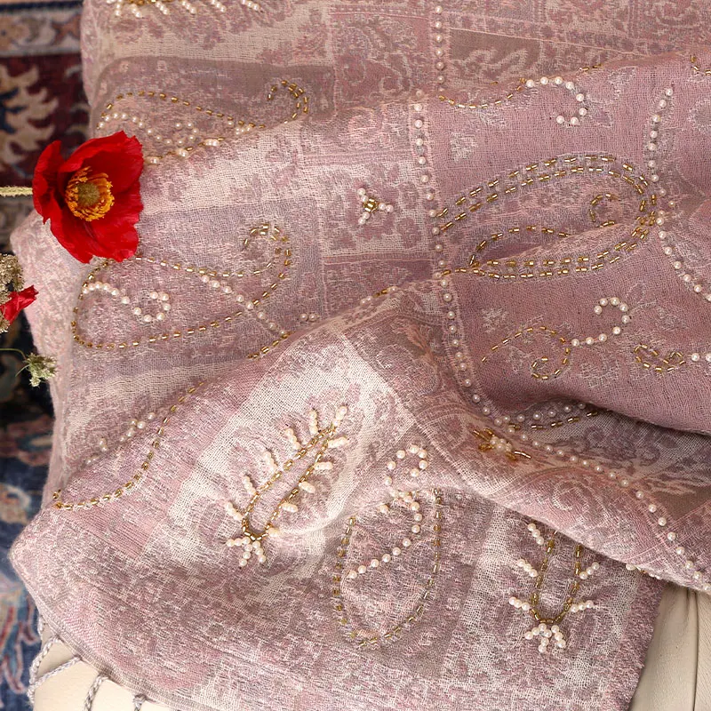 Богемный 100% шарф из мериносовой шерсти женский палантин осень зима толстый