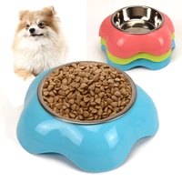 single pet bowl pp flower shaped stainless steel dog food bowls detachable dog feeder feeding food water for small medium dogs