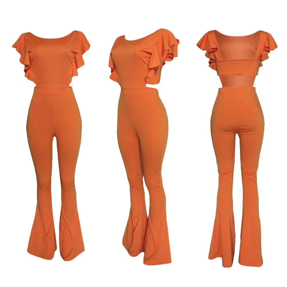 

Jumpsuit Women Summer 2021 One Piece Jumpsuit Sexy Overalls for Women Flare Pants Ropa Mujer Verano 2021 Combinaison Femme Sexy