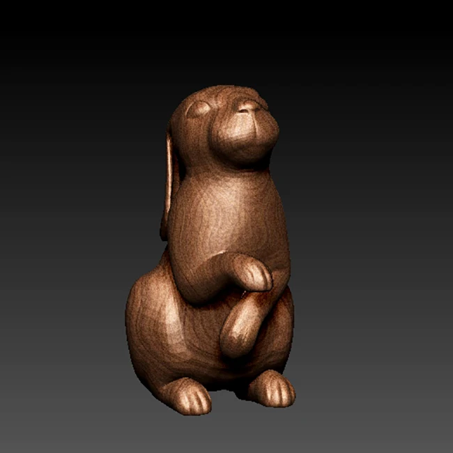 2 шт милый кролик 3D модель для cnc резная фигура скульптура машина в STL файл |