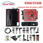 KTAG V7.020 2,25 SW онлайн K-tag полный набор кабелей Ktag V7.020 красная печатная плата + красная 3D наклейка + 4 светодиода главный ECU чип инструмент для настройки