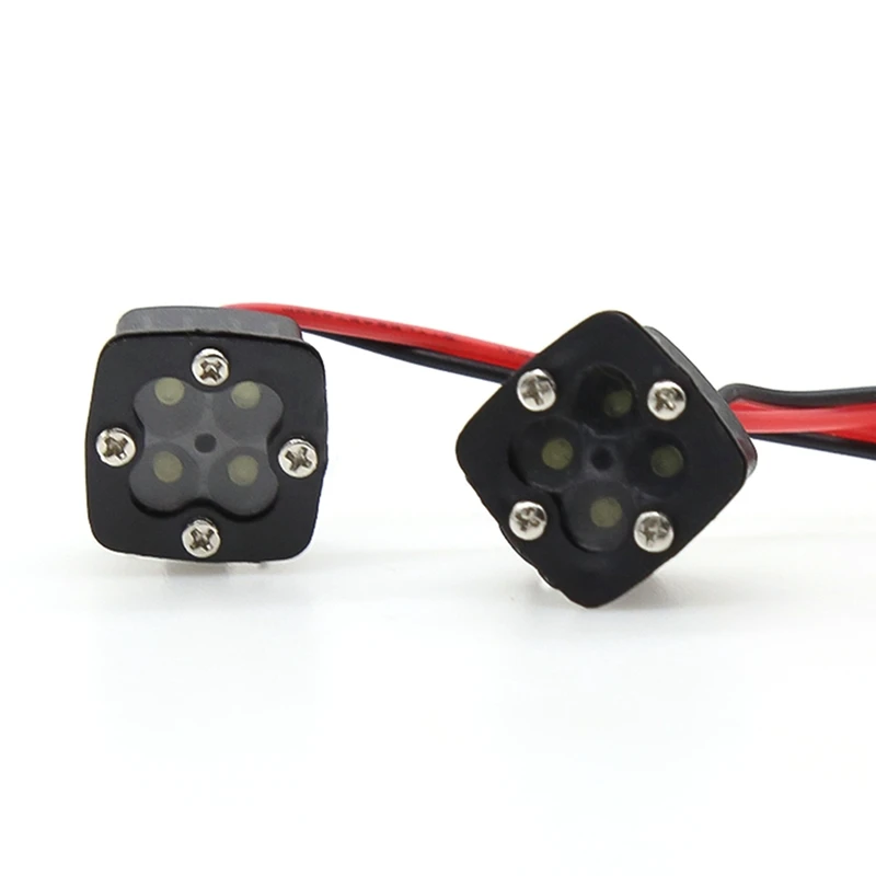 

2 шт., Автомобильные светодиодные фары на крышу, фары, прожектор для 1/10 RC Crawler Axial SCX10 90046 Traxxas TRX4 TRX6 Redcat Gen8