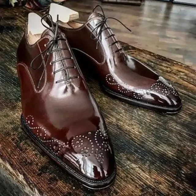 

Men pu leather Shoes Low Heel Dress Shoes Spring lace-up oxfords shoes Vintage Classic Male Casual Zapatos De Hombre HM014