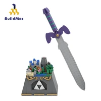 buildmoc architecture hyrule castle and master sword moc 36344 movie building blocks bricks architecture toys for children gift