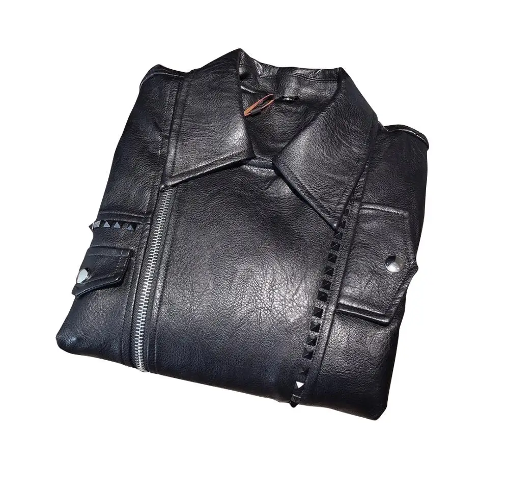 

Dermal leather jacket for men autumn winter plus velvet Korean version slimming fashion jacket for men handsome leisure biker le