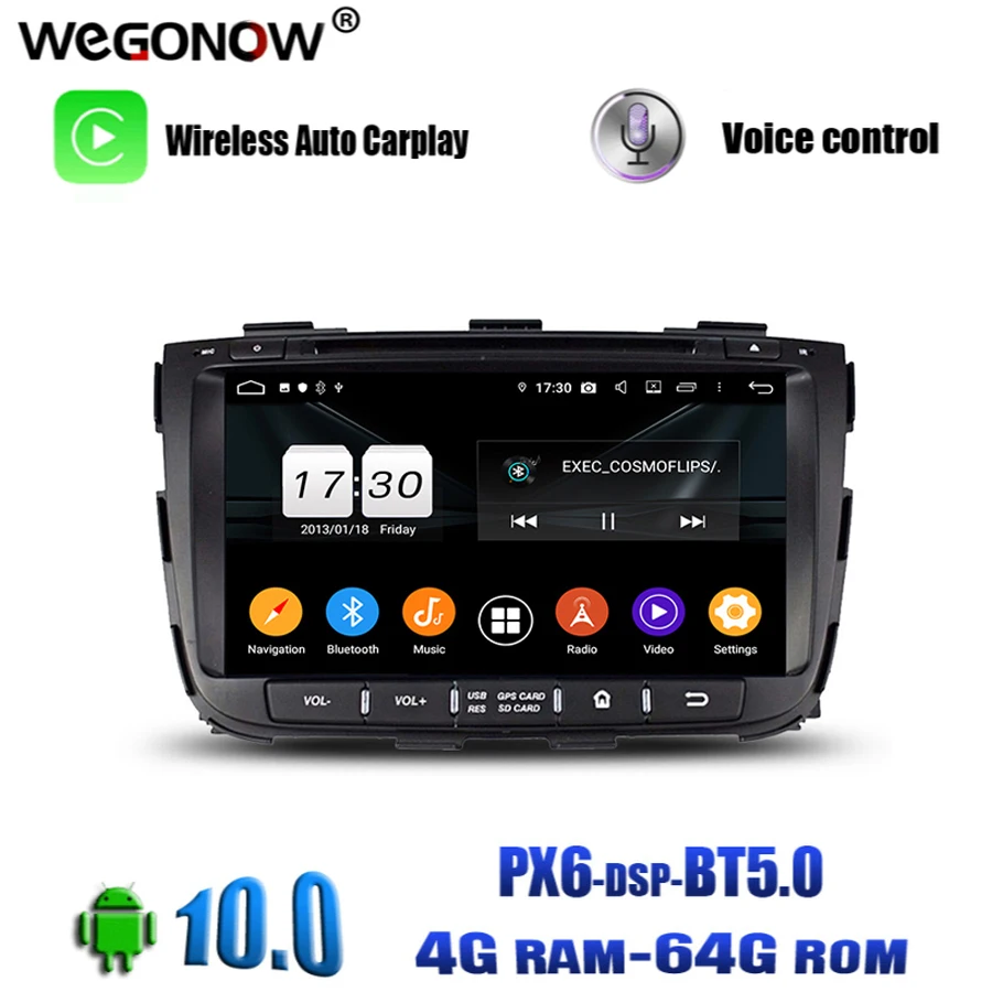 PX6 с голосовым управлением Android 10 0 Восьмиядерный 4 Гб 64 BT5.0 Wifi 4G GPS navi Map