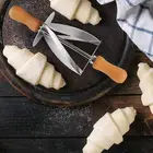 Рулонный резак из нержавеющей стали для изготовления Круассанов, хлеба, колесиков, теста, деревянная ручка ножа, кухонный нож для выпечки