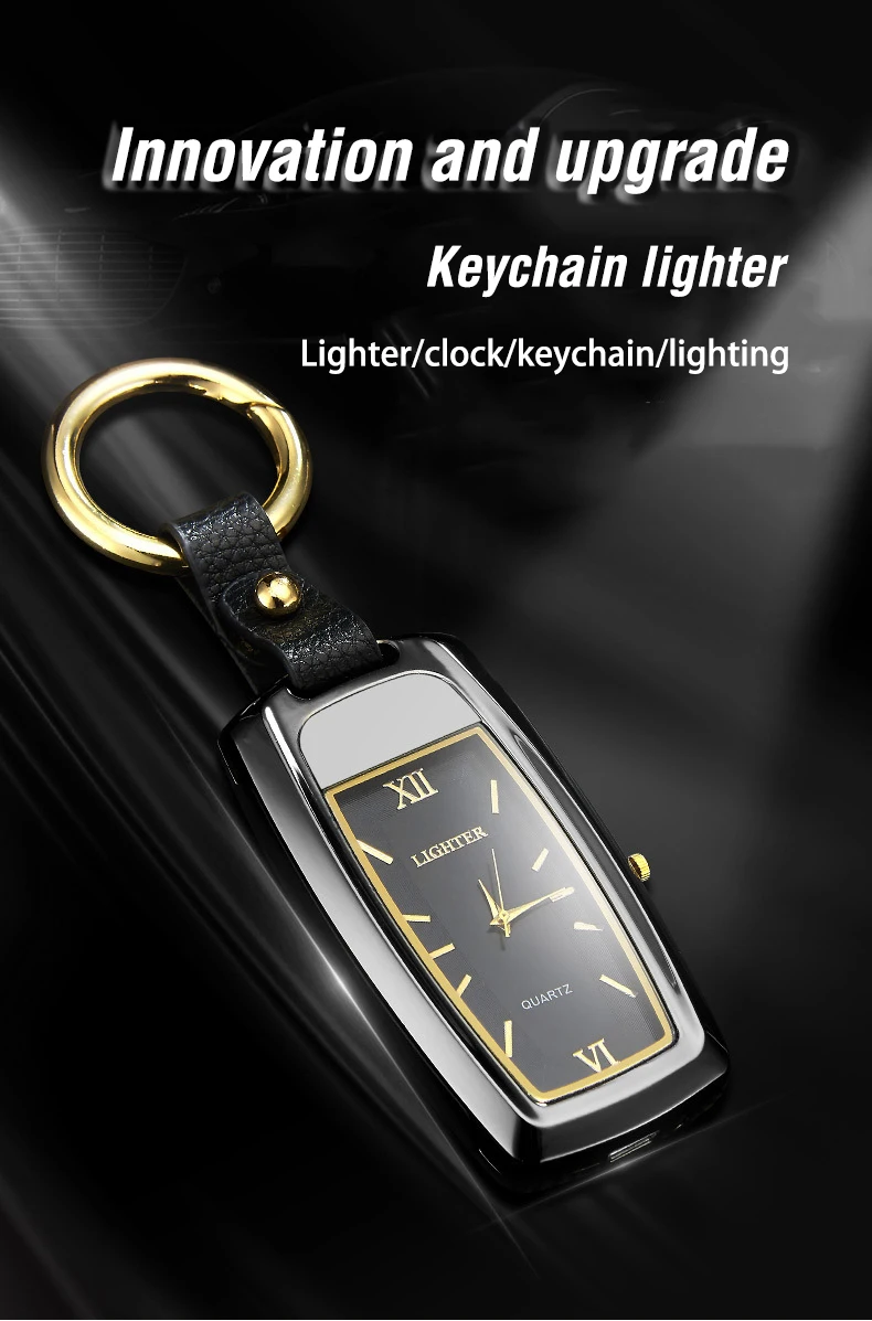 Многофункциональный USB электрическая сигаретная плазма дуговая зажигалка брелок светодиодный фонарик часы электронные зажигалки гаджеты для мужчин