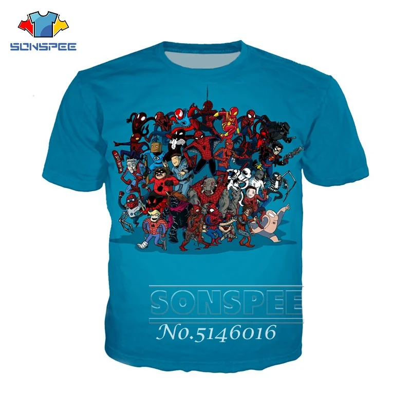 SONSPEE Человек паук Веном Супермен Зимний Солдат Marvel 3D принт футболка летние