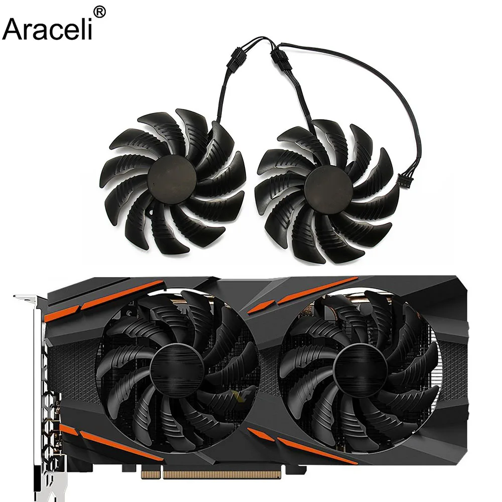 Новый вентилятор охлаждения 88 мм PLD09210S12HH для Gigabyte GeForce GTX 1050 Ti RX 480 470 570 580 1060 G1 960