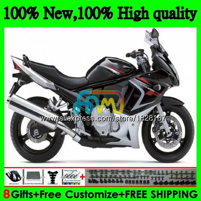 

650 Kit For SUZUKI GSXF 650 GSX650F 08 Black silvery 09 10 11 12 13 14 45BS.7 GSXF650 2008 2009 2010 2011 2012 2013 2014 Fairing