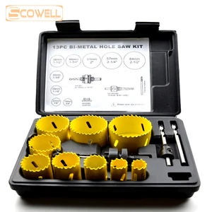 30% скидка SCOWELL 13 шт. набор лезвий Holesaw из быстрорежущей стали набор биметаллических корончатых пил настраиваемая корончатая пила Резак для резки металла сердечник дрель