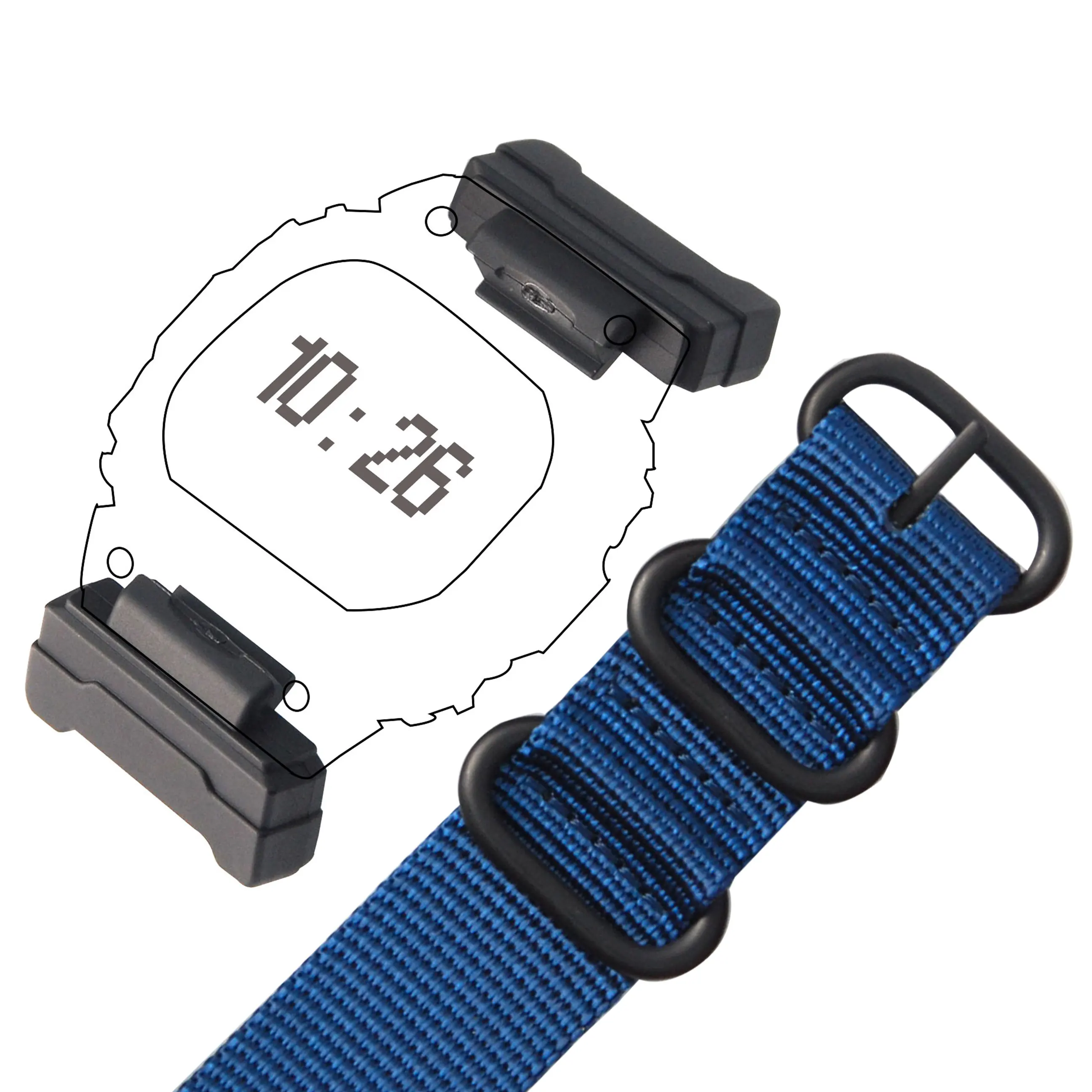 Набор терминалов для замены для CASIO/GD/GA-110 120 400 GA-700 DW-5600 6900 M5610 series+ нейлоновый ремешок для наручных часов