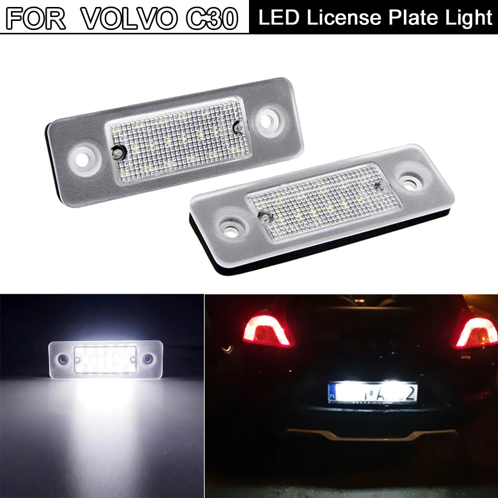 2 шт. Ошибок Белый светодиодный номерной знак светильник лампа для Volvo C30 2008 2009 2010
