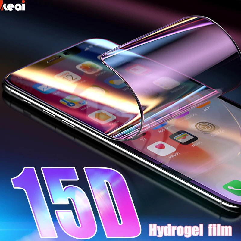 15D полное покрытие гидрогель пленка для iPhone 11 Pro XR X XS MAX Экран протектор для iPhone 6S 6 7 8 плюс с обмоткой эластичной пленкой, не Стекло