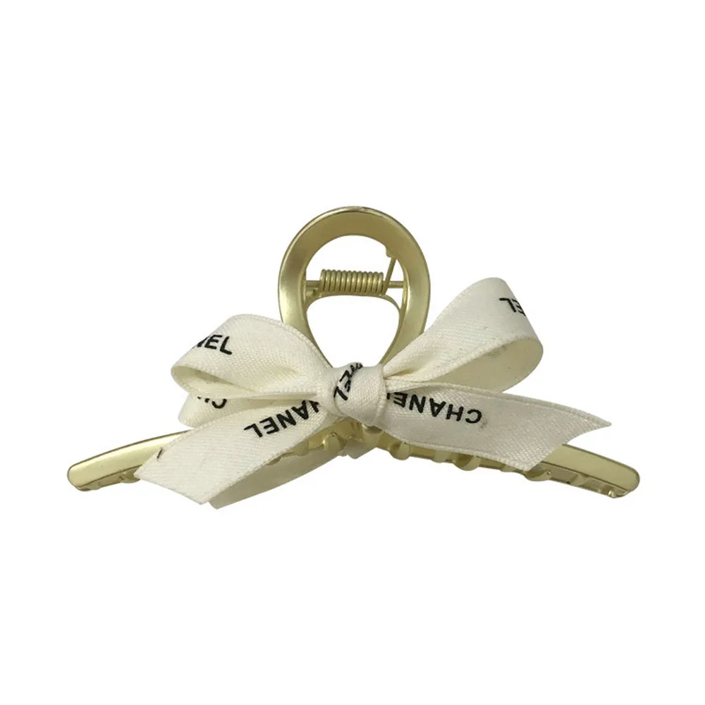 

New Women Elegant Bow Hair Claw Large Ribbon Metal Hair Clamps Female Claw Clip Hairpins Chic Hair Accessories Girl Gifts F075