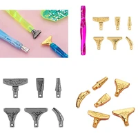 6pcs 5d metal point drill pen heads diamond painting pen replacement pen heads diy embroidery crafts quick cases tool nail art