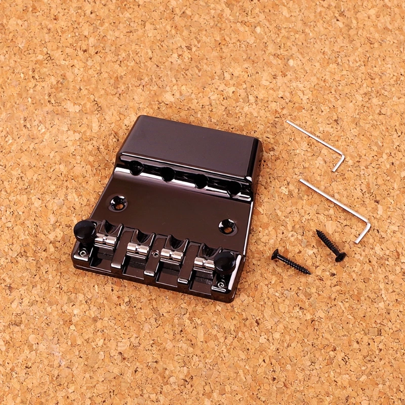 

Shoe-Shaped 4 Strings Electric Guitar Bass Bridge Black Instrument Accessirues