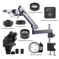 adjustable direction articulating arm pillar clamp 34mp hdmi usb video camera 3 5x 90x zoom simul focal trinocular microscope