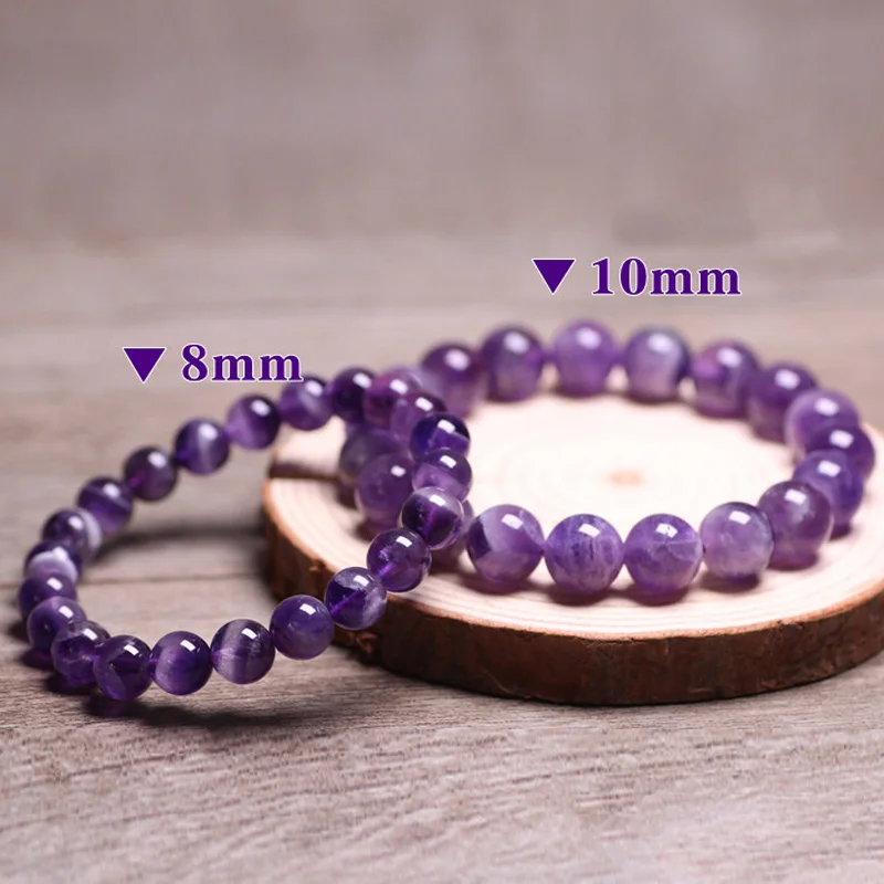 Прямая поставка женские браслеты из аметиста фиолетовые с кристаллами подарок
