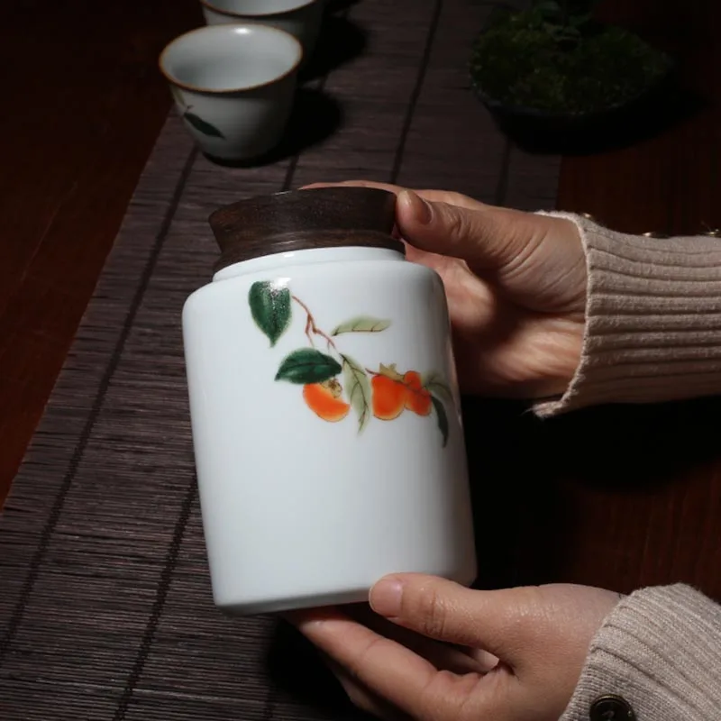 Celadon Герметичная крышка из черного дерева контейнер для хранения чая в китайском