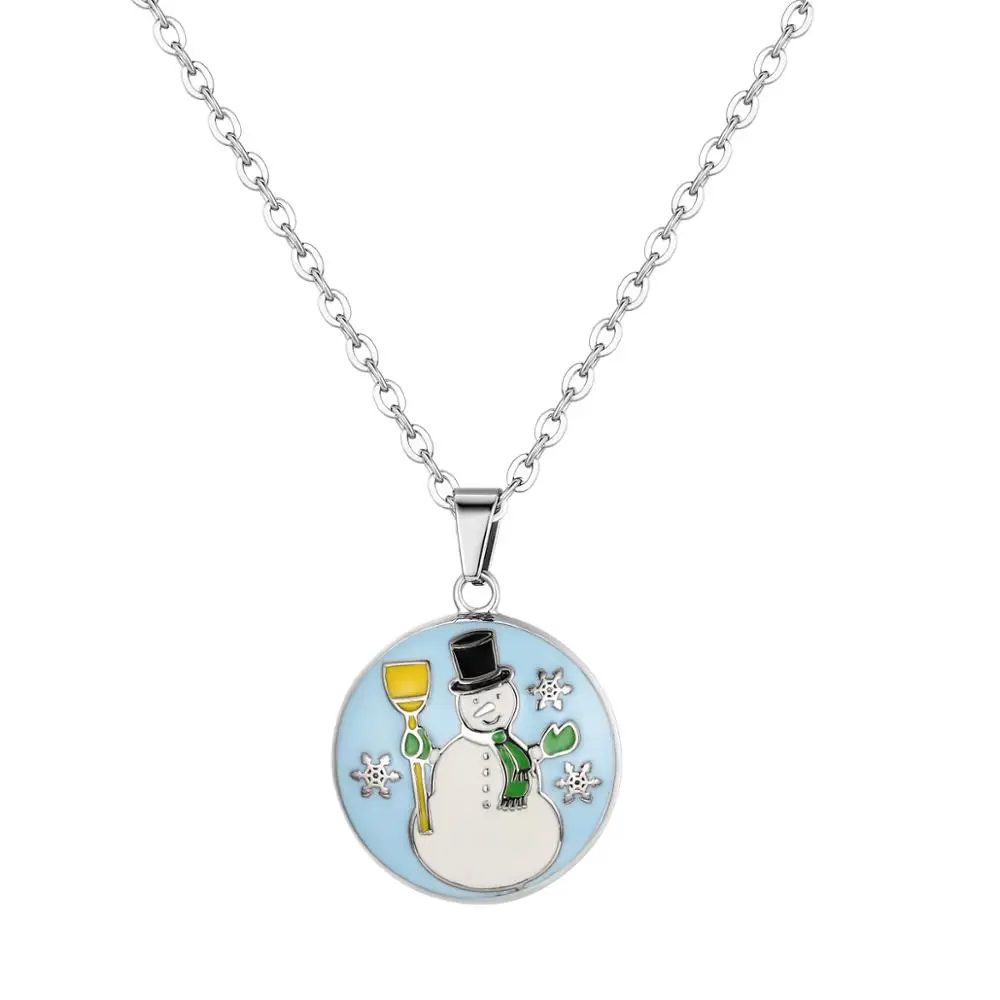 BONISKISS Новое модное рождественское ожерелье Рождественская елка снежинка