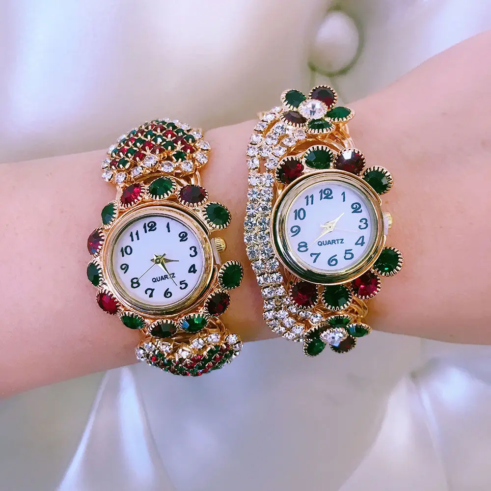 

Butterfly Watch Enamel Color Watch Vintage Rhinestone Bracelet Cheongsam Cloisonne Watch Bangle Watch