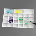 Керамическая палитра 28 х17 см, тарелка для акварельной живописи, тарелка для порошка, 27 ячеек, тонировка, лимитированный выпуск, белый фарфор ручной работы