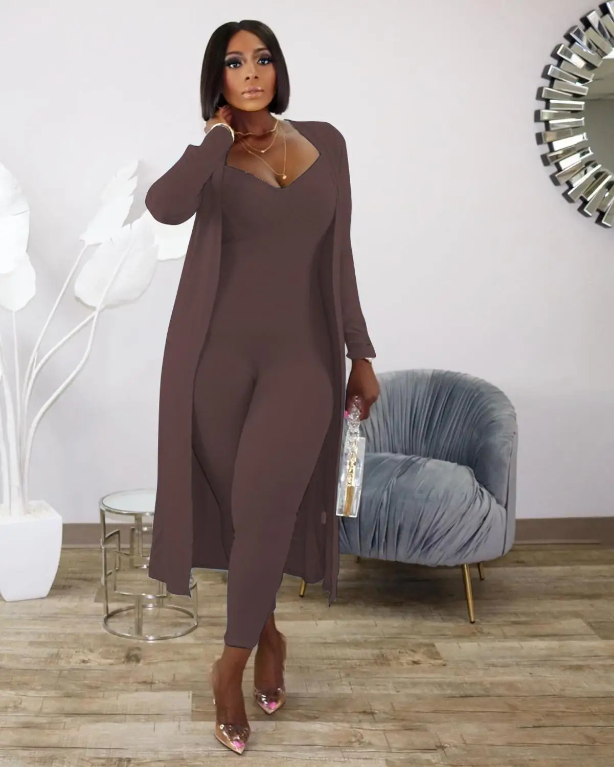 

two piece set women 2 piece set women outfits long sleeve cardigans jumpsuit fall clothes for female 2020 2 pieces sets outfits